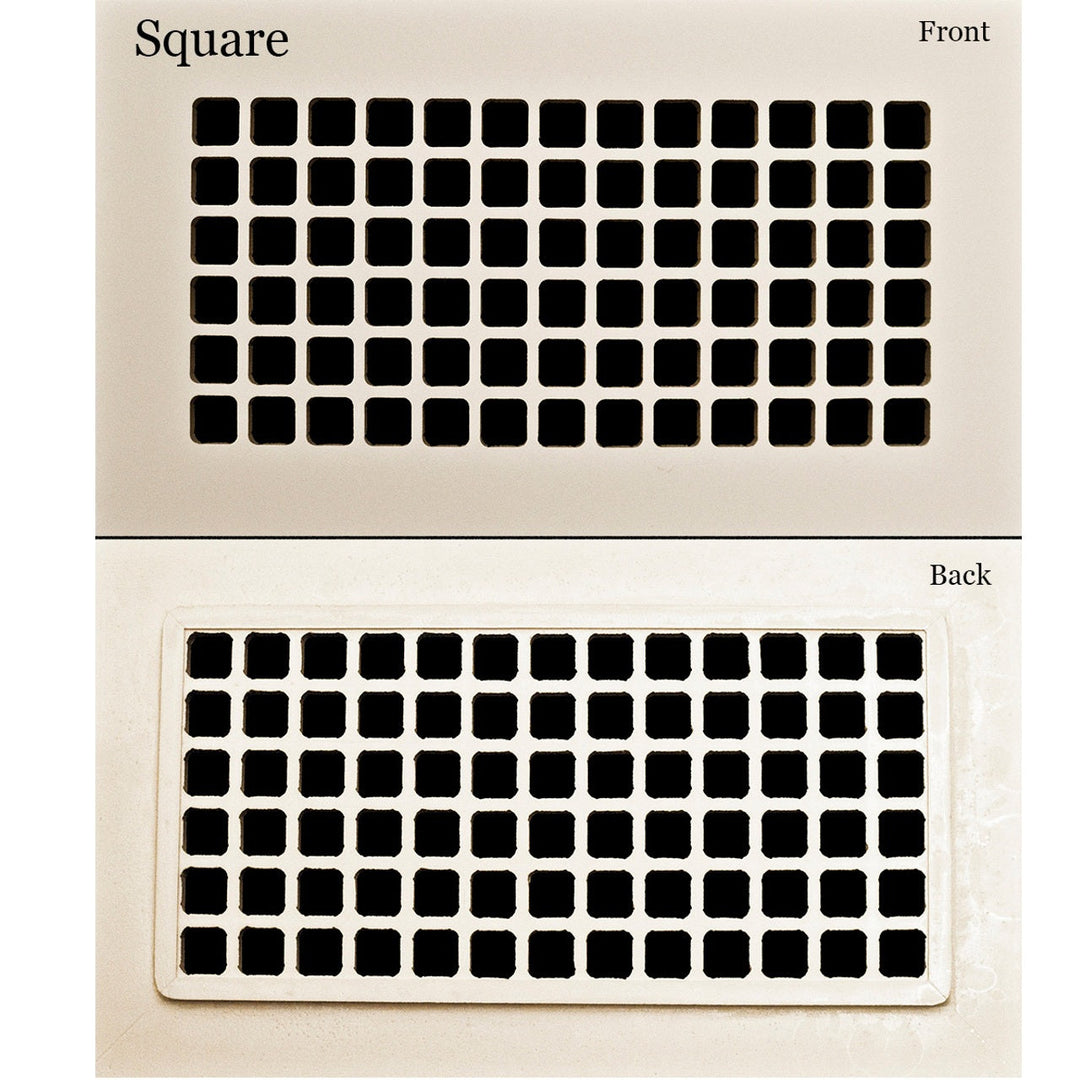 Decorative Resin Wall or Ceiling Vent Covers Vent Cover Majestic Vent Covers, INC - VCU 4 x 8 (Approx. Overall Size 6 x 10) White Square Flat Frame