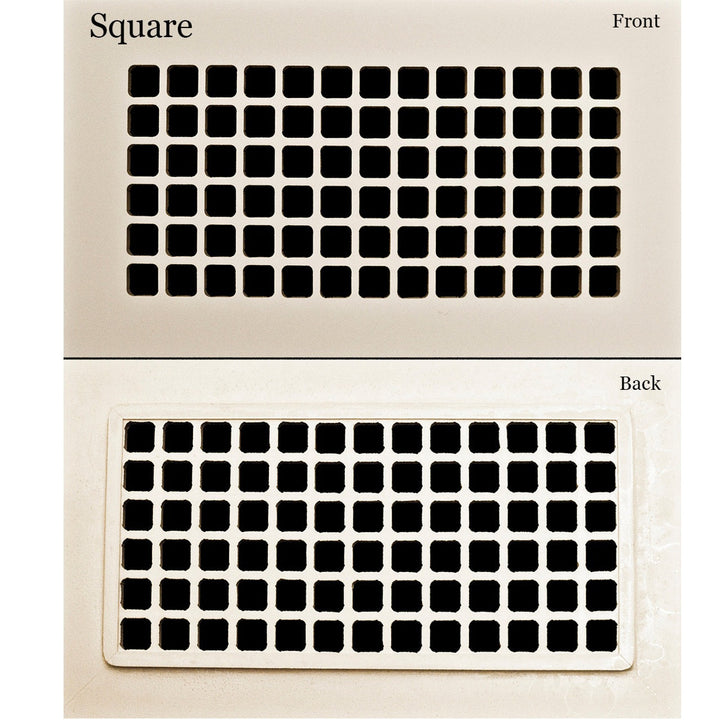 Decorative Resin Wall or Ceiling Vent Covers Vent Cover Majestic Vent Covers, INC - VCU 4 x 8 (Approx. Overall Size 6 x 10) White Square Flat Frame
