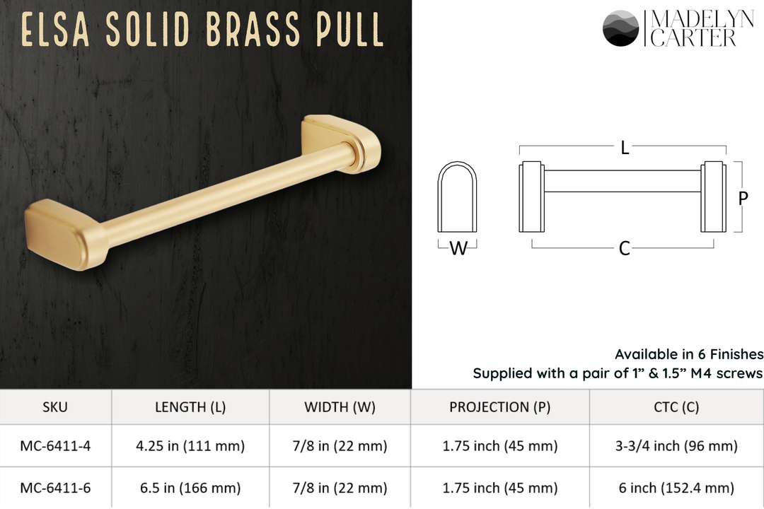 Elsa Solid Brass Drawer Pull Cabinet Hardware Kay Hardware - VCU