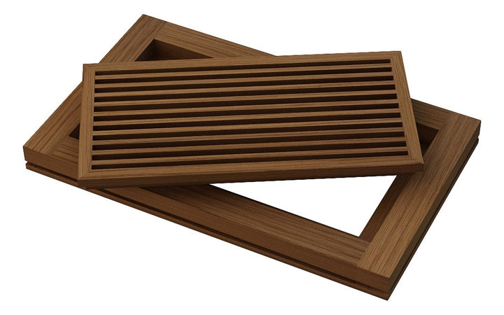 Angled Bar Floor Wood Grilles - Flush Mount with Frame Flush with Frame Grille Vexell - VCU