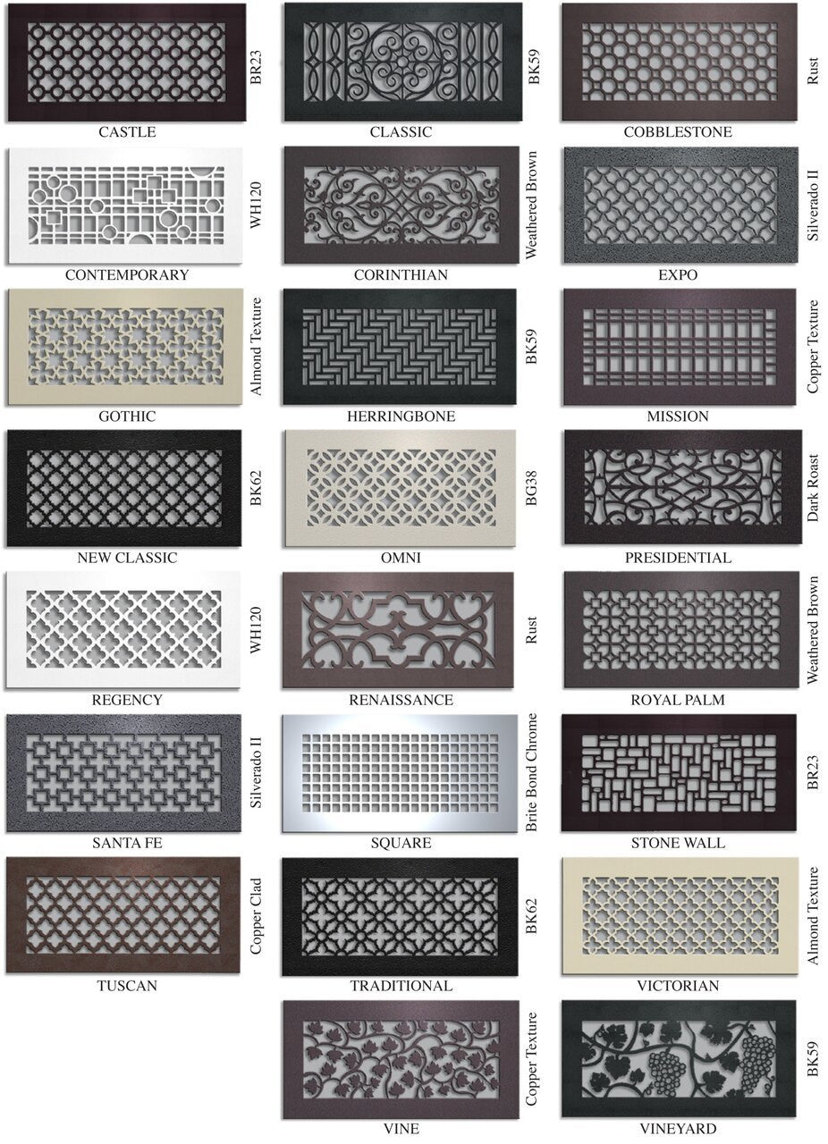 Gold Series Steel Designs Baseboard Registers and Returns 30" Baseboard Vent Steel Crest Corporation - VCU