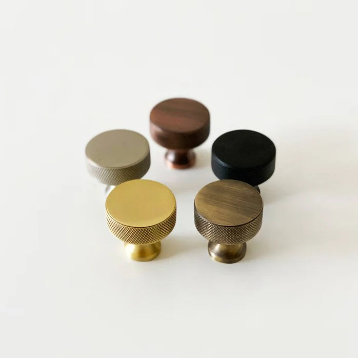 Grayson Knurled Solid Brass Cabinet Knob Cabinet Hardware Kay Hardware - VCU