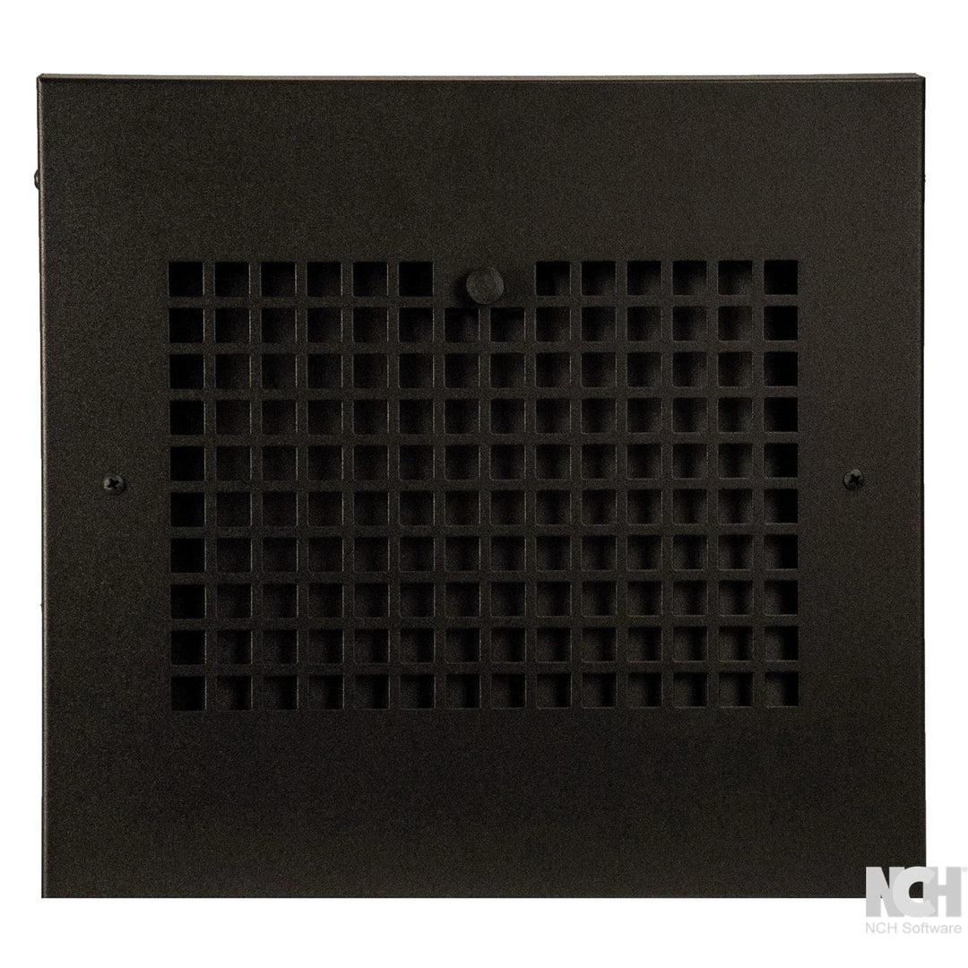 Bronze Series Steel Designs Gravity Baseboard Registers Gravity Register Steel Crest Corporation - VCU 10L x 8H (13L x 12H Overall) Square Black