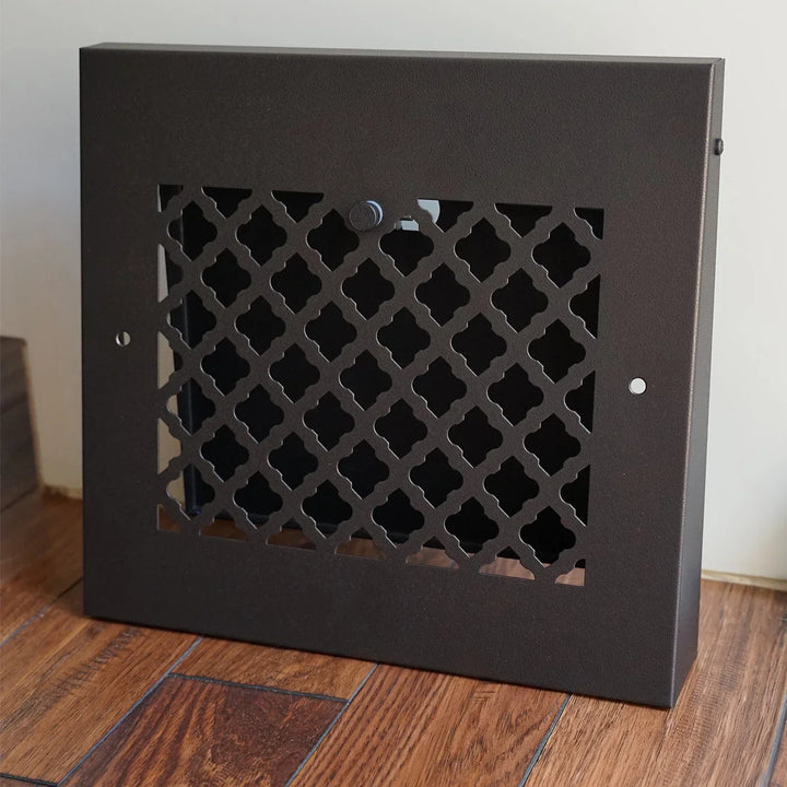 Bronze Series Steel Designs Gravity Baseboard Registers Gravity Register Steel Crest Corporation - VCU 10L x 8H (13L x 12H Overall) Tuscan Oil Rubbed Bronze