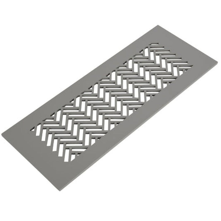 Classic Herringbone Design Vent Covers - Made to Order Vent Cover Reggio Register Company, LLC - VCU 2.25 x 10 (Overall 3.5 x 12) 3/16" Aluminum Gray