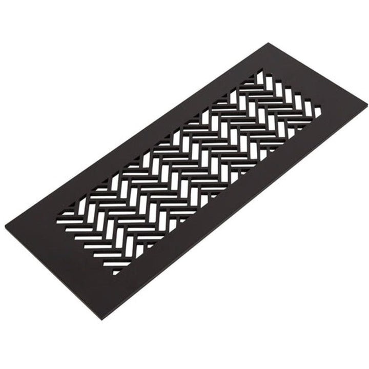 Classic Herringbone Design Vent Covers - Made to Order Vent Cover Reggio Register Company, LLC - VCU 2.25 x 10 (Overall 3.5 x 12) 3/16" Aluminum Oil Rubbed Bronze