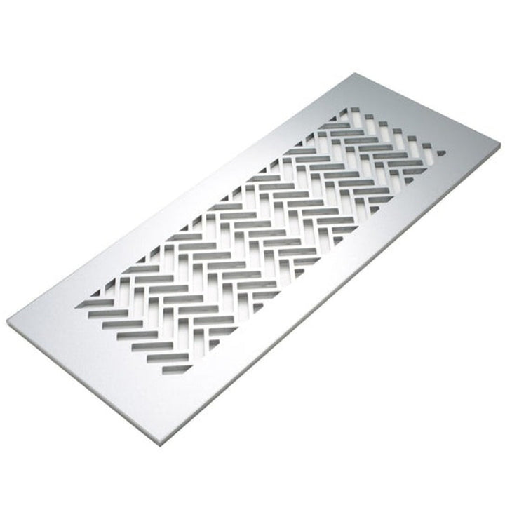 Classic Herringbone Design Vent Covers - Made to Order Vent Cover Reggio Register Company, LLC - VCU 2.25 x 10 (Overall 3.5 x 12) 3/16" Aluminum Silver