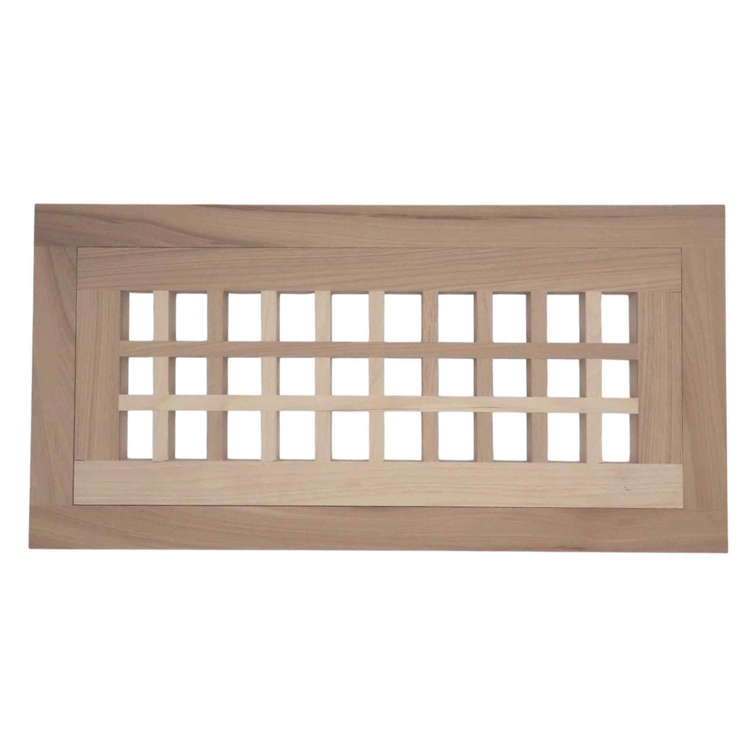 Wood Designs Grid Flush With Frame Floor Registers Register Grillworks, Inc - VCU 2.5 x 10 (Overall 6.5 x 14) Hickory* Floor