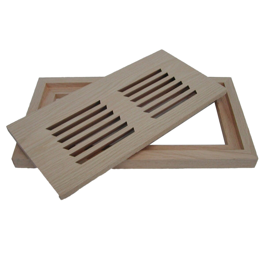 Horizontal Slot Flush Mount Wood Vent Covers Vent Cover All American Wood Register Co - VCU 2.25 x 10 (Overall 5 x 12.438) Beech-Standard