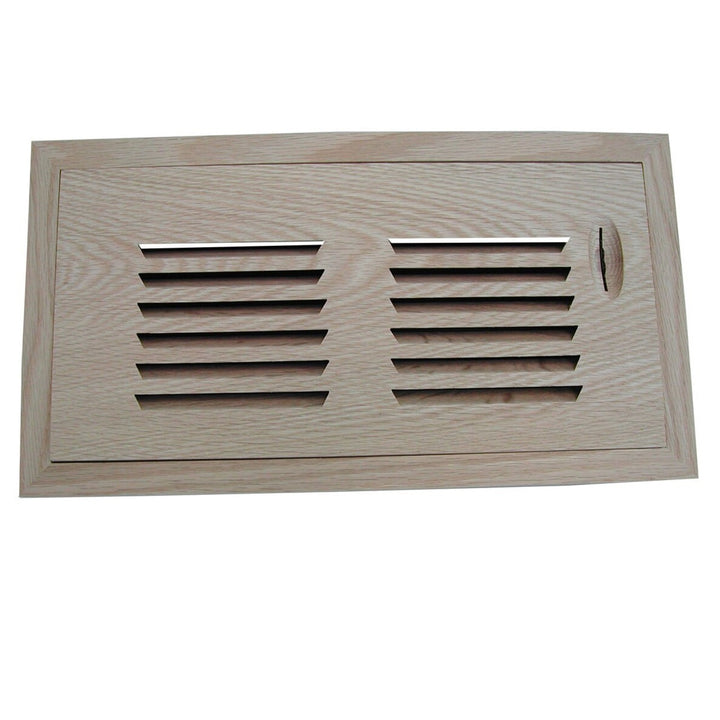 Horizontal Slot Flush Mount Wood Vent Covers Vent Cover All American Wood Register Co - VCU 2.25 x 10 (Overall 5 x 12.438) Ash-Standard