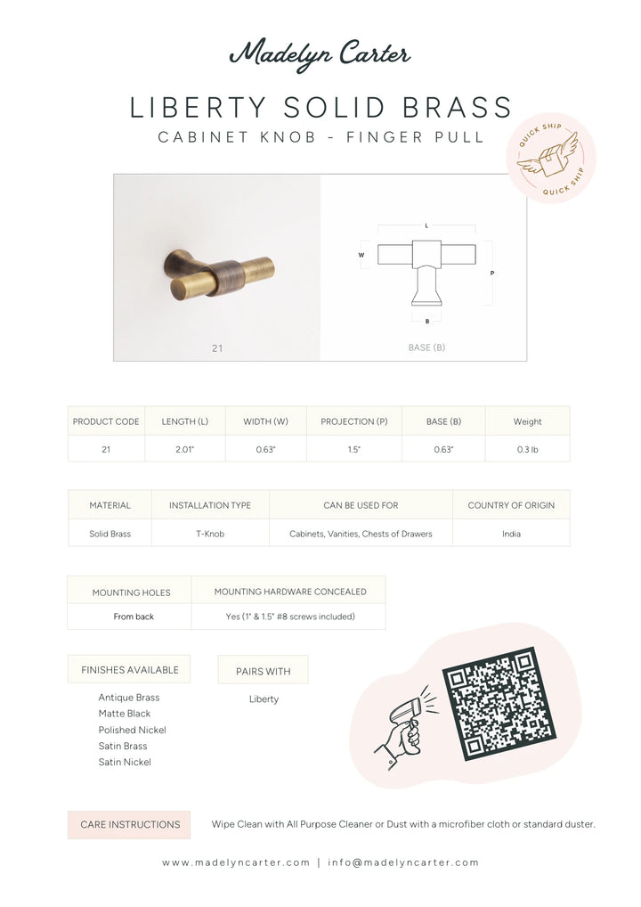 Liberty Solid Brass Cabinet Pull Cabinet Hardware Kay Hardware - VCU