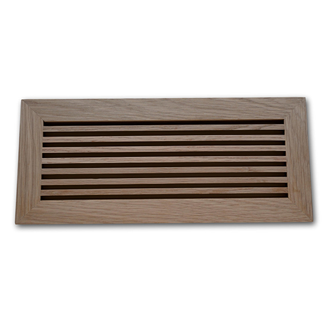 Linear Bar Floor Wood Grilles - Flush Mount with Frame Flush Grille Vexell - VCU 2.25 x 10 (4.75 x 12.5 Overall) White Oak