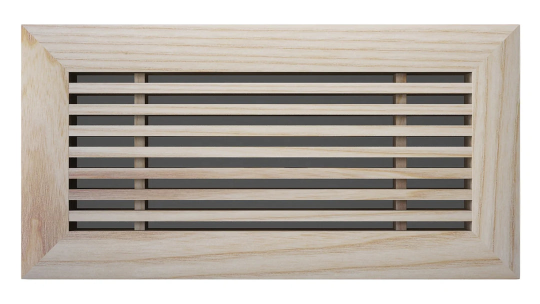 Linear Bar Floor Wood Grilles - Flush Mount with Frame Flush Grille Vexell - VCU 2.25 x 10 (4.75 x 12.5 Overall) Ash