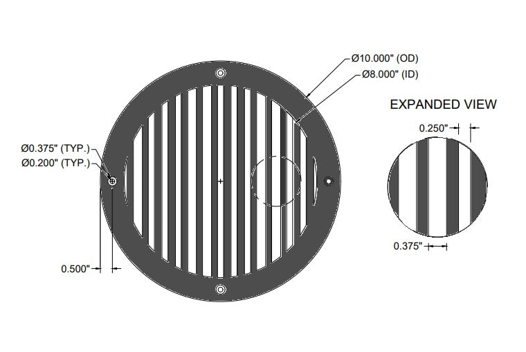 Piano Round Vent Covers Round Vent Cover Reggio Register Company, LLC - VCU