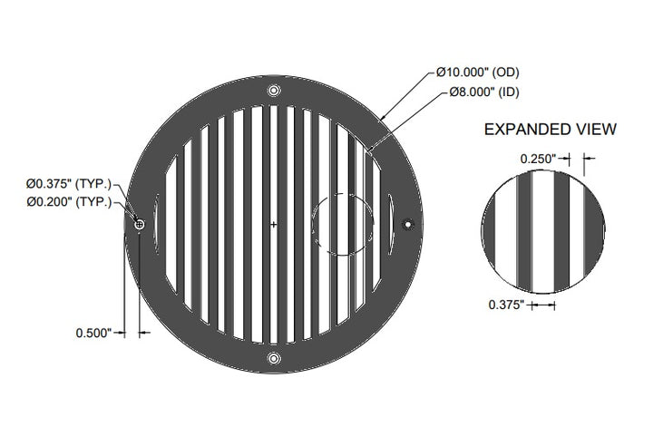 Piano Round Vent Covers Round Vent Cover Reggio Register Company, LLC - VCU