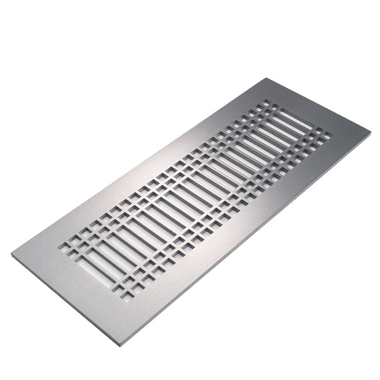 Linear Craftsman Design Vent Covers - Made to Order Vent Cover Reggio Register Company, LLC - VCU 2.25 x 10 (Overall 3.5 x 12) 3/16" Aluminum Satin Nickel