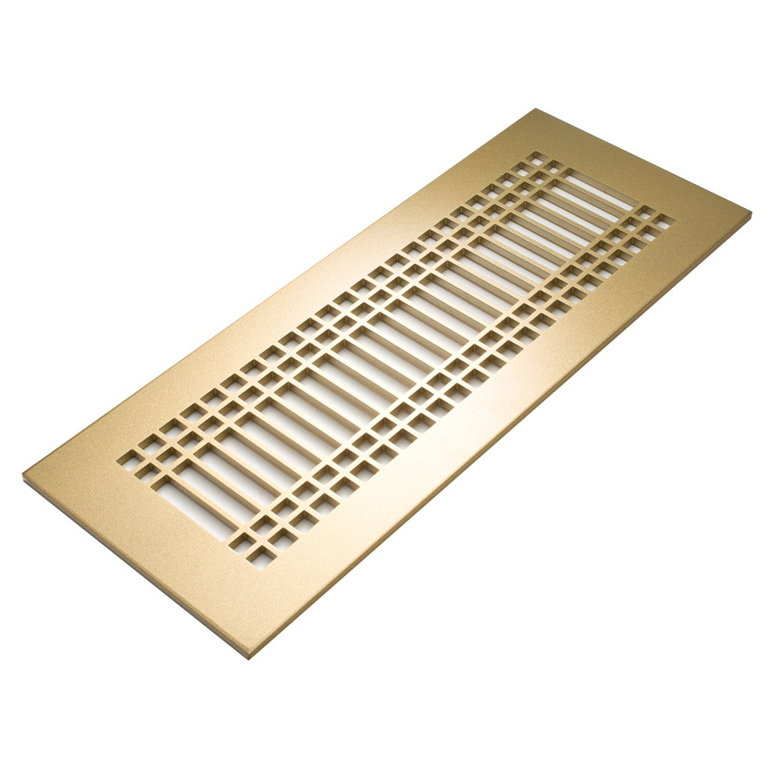 Linear Craftsman Design Vent Covers - Made to Order Vent Cover Reggio Register Company, LLC - VCU 2.25 x 10 (Overall 3.5 x 12) 3/16" Aluminum Sun Gold