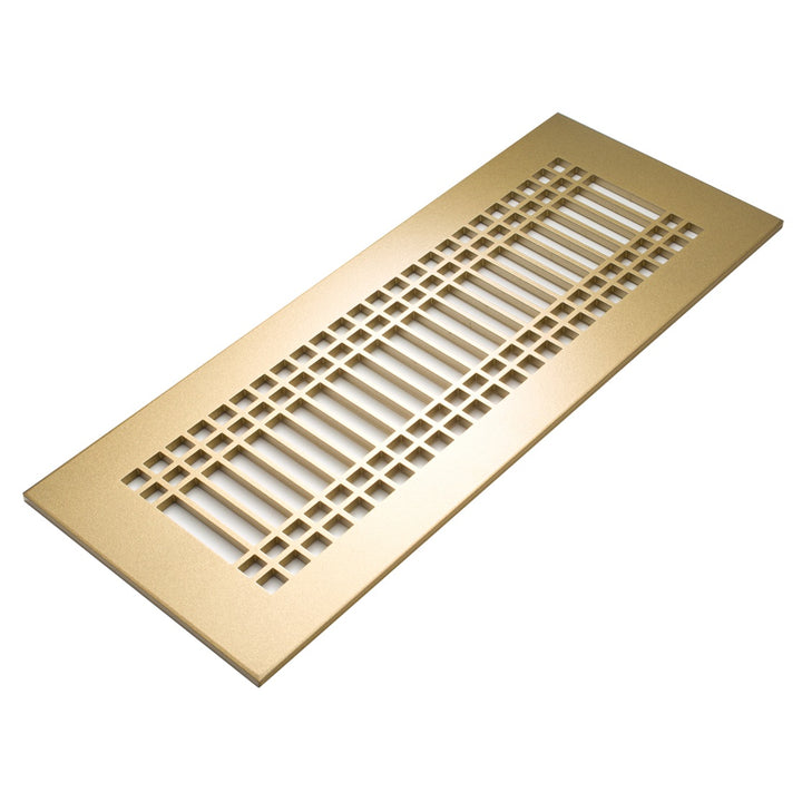 Linear Craftsman Design Vent Covers - Made to Order Vent Cover Reggio Register Company, LLC - VCU 2.25 x 10 (Overall 3.5 x 12) 3/16" Aluminum Sun Gold