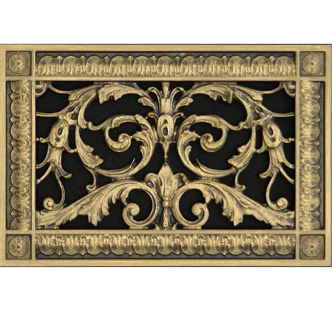 Louis XIV Resin Vent Cover Grille Beaux-Arts Classic Products - VCU 6 x 10 (Overall: 8 x 12) Bright Gold
