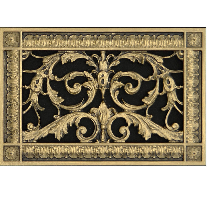 Louis XIV Resin Vent Cover Grille Beaux-Arts Classic Products - VCU 6 x 10 (Overall: 8 x 12) Bright Gold