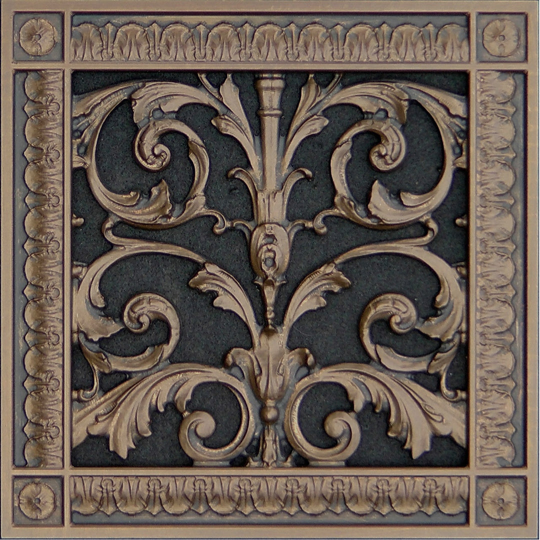 Louis XIV Resin Vent Cover Grille Beaux-Arts Classic Products - VCU 8 x 8 (Overall: 10 x 10) Bright Gold