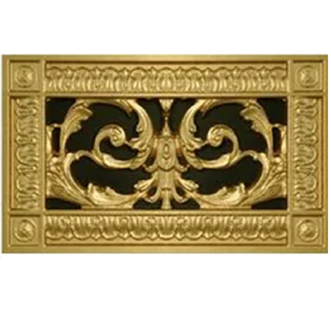 Louis XIV Resin Vent Cover Grille Beaux-Arts Classic Products - VCU 4 x 10 (Overall: 6 x 12) Bright Gold