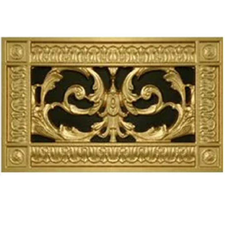 Louis XIV Resin Vent Cover Grille Beaux-Arts Classic Products - VCU 4 x 10 (Overall: 6 x 12) Bright Gold