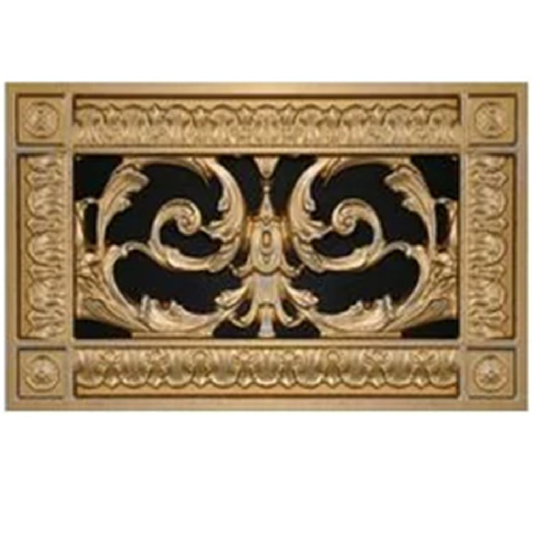 Louis XIV Resin Vent Cover Grille Beaux-Arts Classic Products - VCU 4 x 10 (Overall: 6 x 12) Burnished Gold