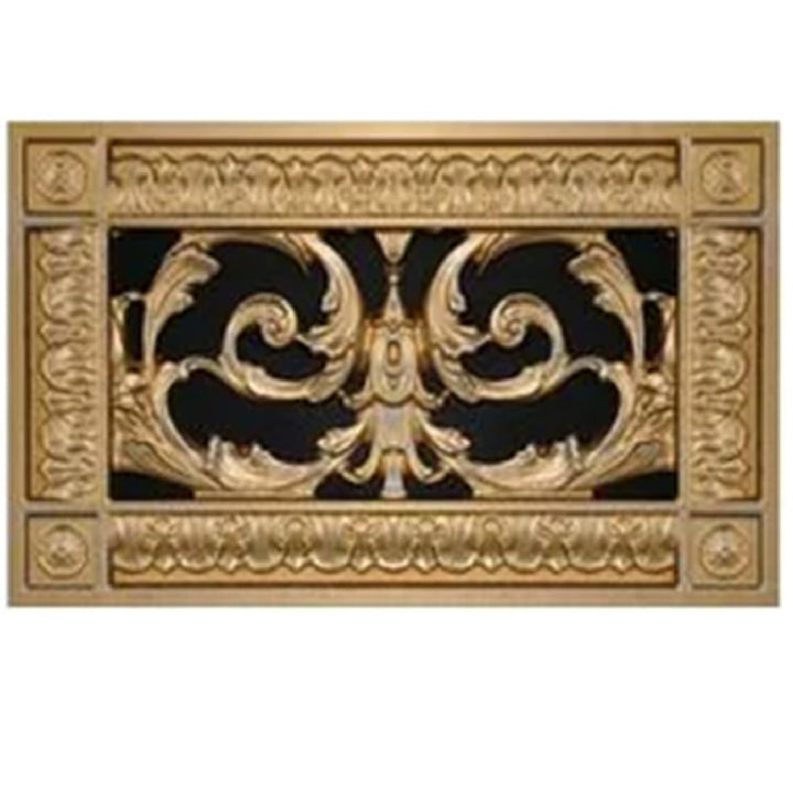 Louis XIV Resin Vent Cover Grille Beaux-Arts Classic Products - VCU 4 x 10 (Overall: 6 x 12) Burnished Gold