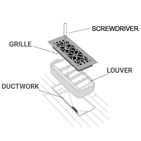 Cast Iron Scroll Grille with Optional Damper Vent Cover Reggio Register Company, LLC - VCU