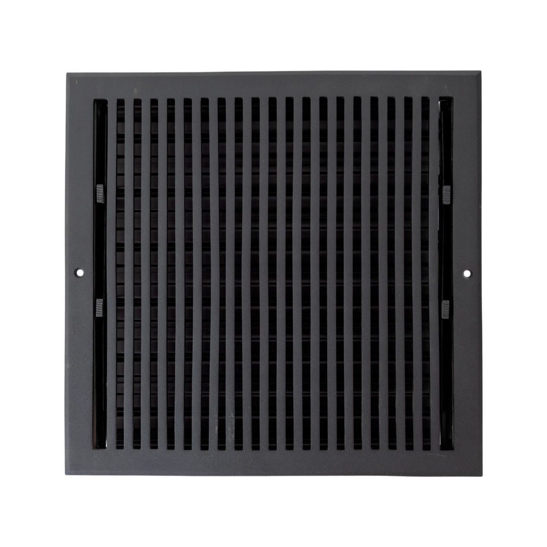 Madelyn Carter Black Contemporary Ceiling and Wall Vent Covers (Cast Aluminum) Vent Cover 12 x 12 (Overall 13.5 x 13.5)