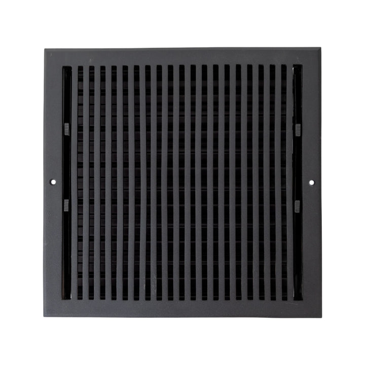 Madelyn Carter Black Contemporary Ceiling and Wall Vent Covers (Cast Aluminum) Vent Cover 12 x 12 (Overall 13.5 x 13.5)