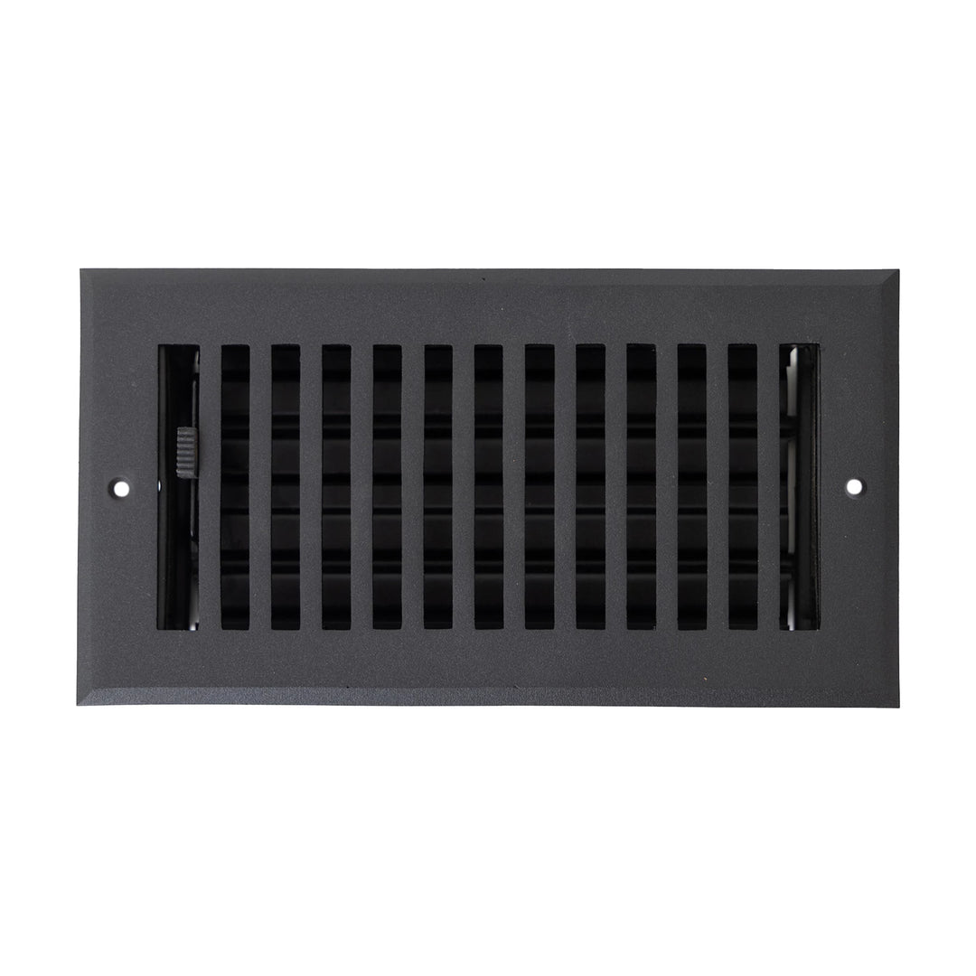 Madelyn Carter Black Contemporary Ceiling and Wall Vent Covers (Cast Aluminum) Vent Cover 4 x 8 (Overall 5.25 x 9.5)