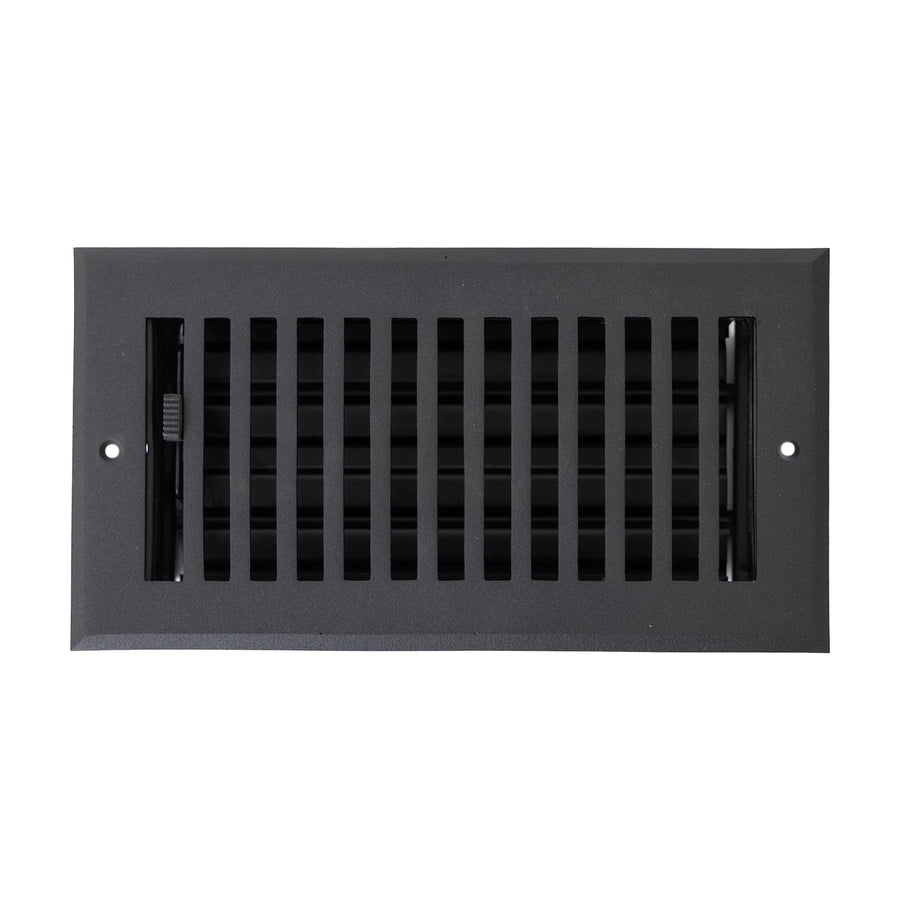 Madelyn Carter Black Contemporary Ceiling and Wall Vent Covers (Cast Aluminum) Vent Cover 4 x 8 (Overall 5.25 x 9.5)