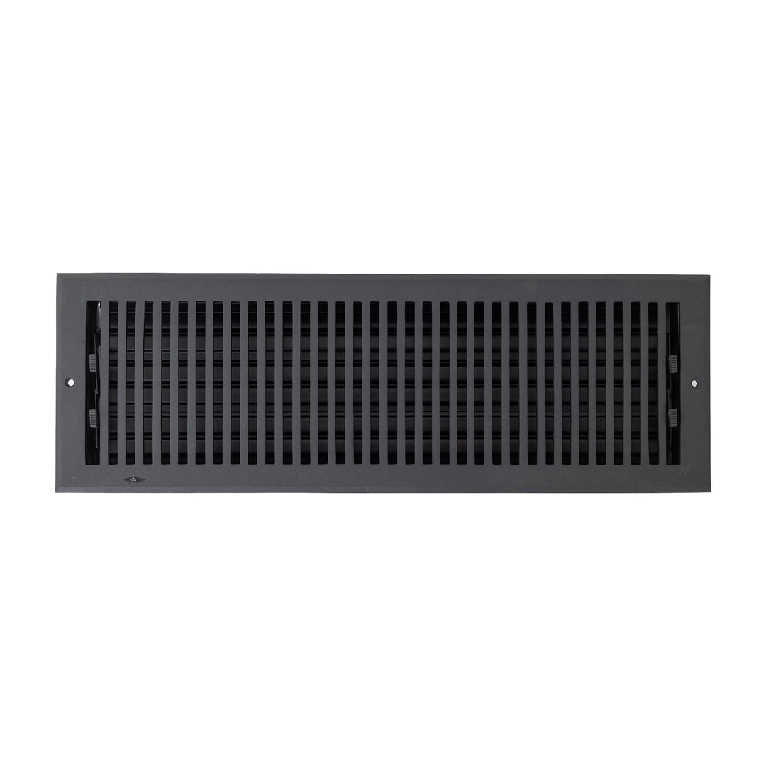 Madelyn Carter Black Contemporary Ceiling and Wall Vent Covers (Cast Aluminum) Vent Cover 6 x 20 (Overall: 7.25 x 21.5)