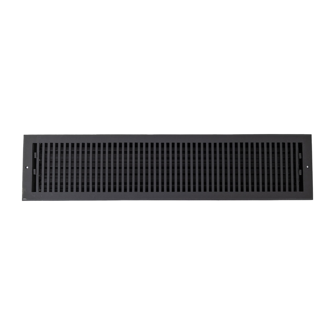 Madelyn Carter Black Contemporary Ceiling and Wall Vent Covers (Cast Aluminum) Vent Cover 6 x 30 (Overall 8 x 32)