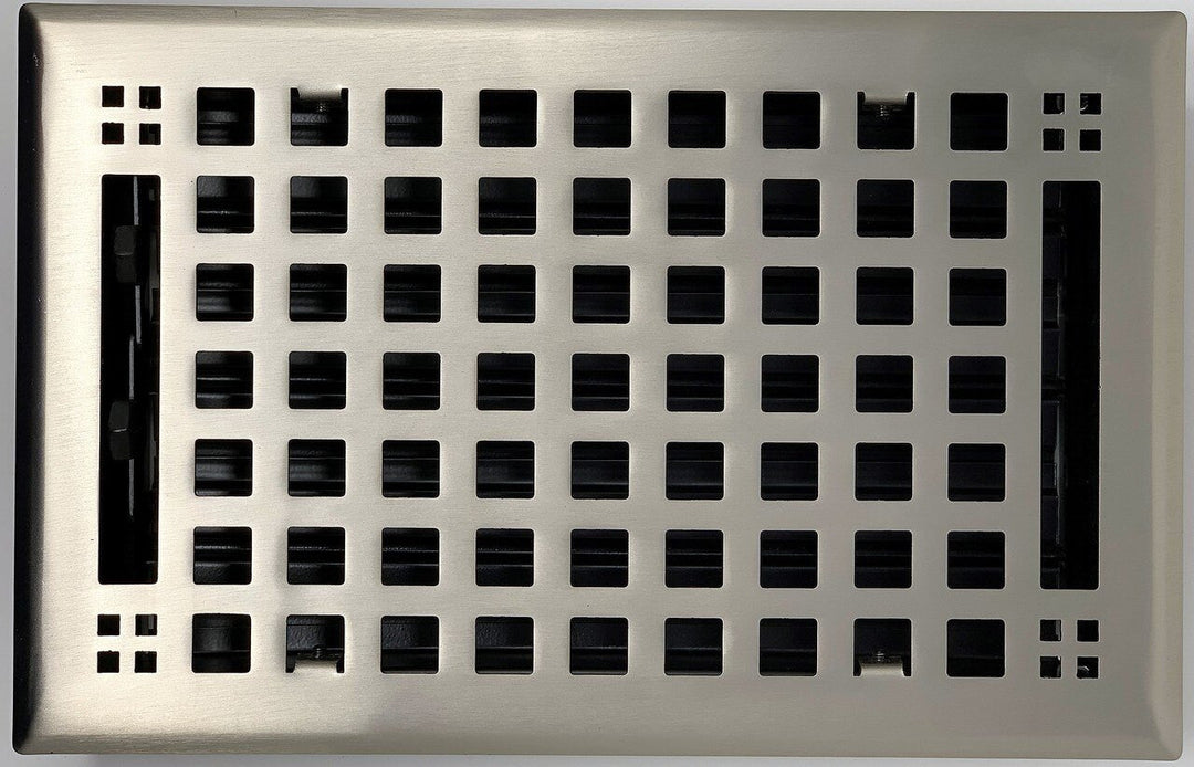 Madelyn Carter Artisan Steel Wall and Floor Vent Covers Vent Cover Kay Hardware - VCU 2 x 12 (Overall: 3.625 x 13.375) Brushed Nickel