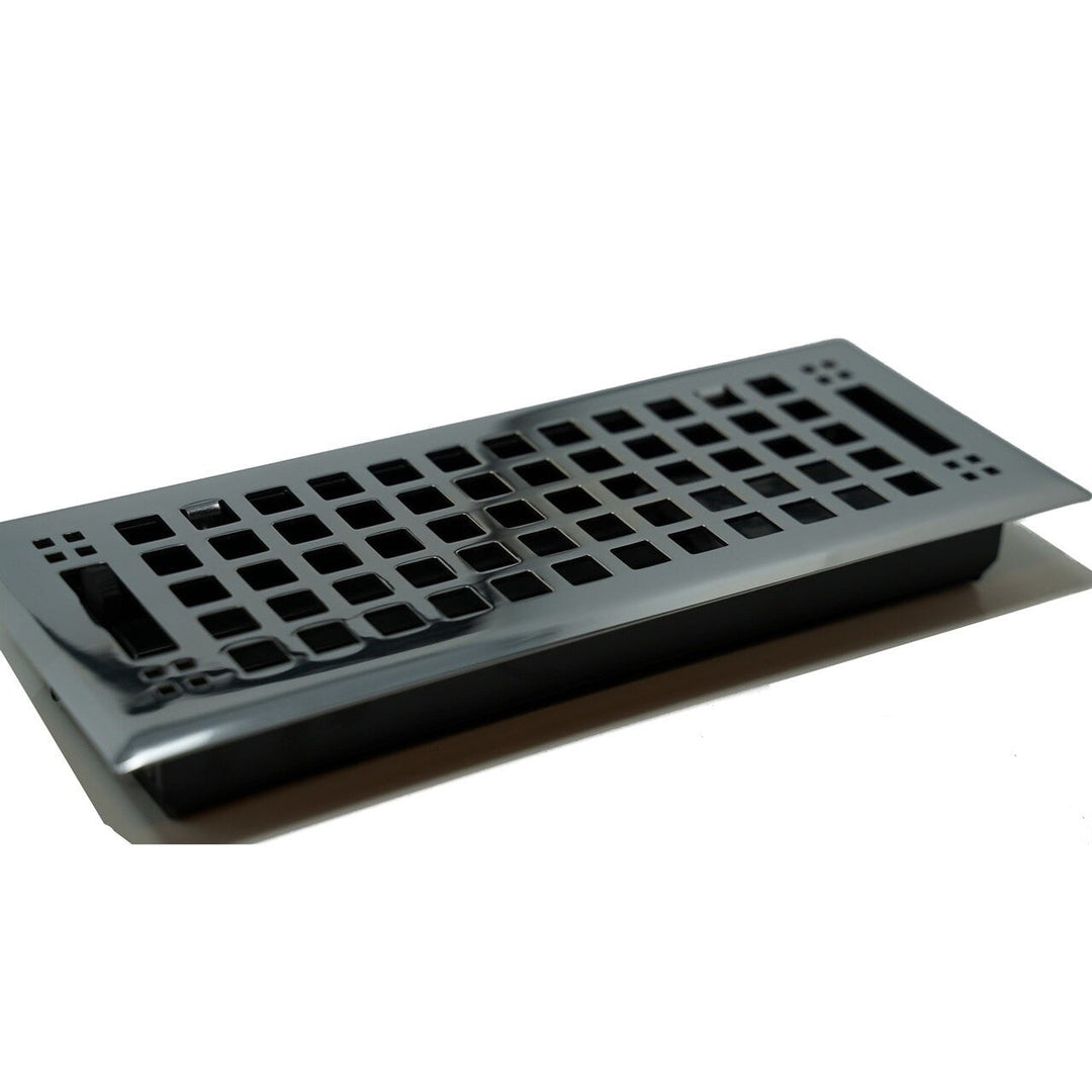 Madelyn Carter Artisan Polished Chrome Wall and Floor Vent Cover Vent Cover Kay Hardware - VCU 4 x 10 (Overall: 5.25 x 11.5) Polished Chrome
