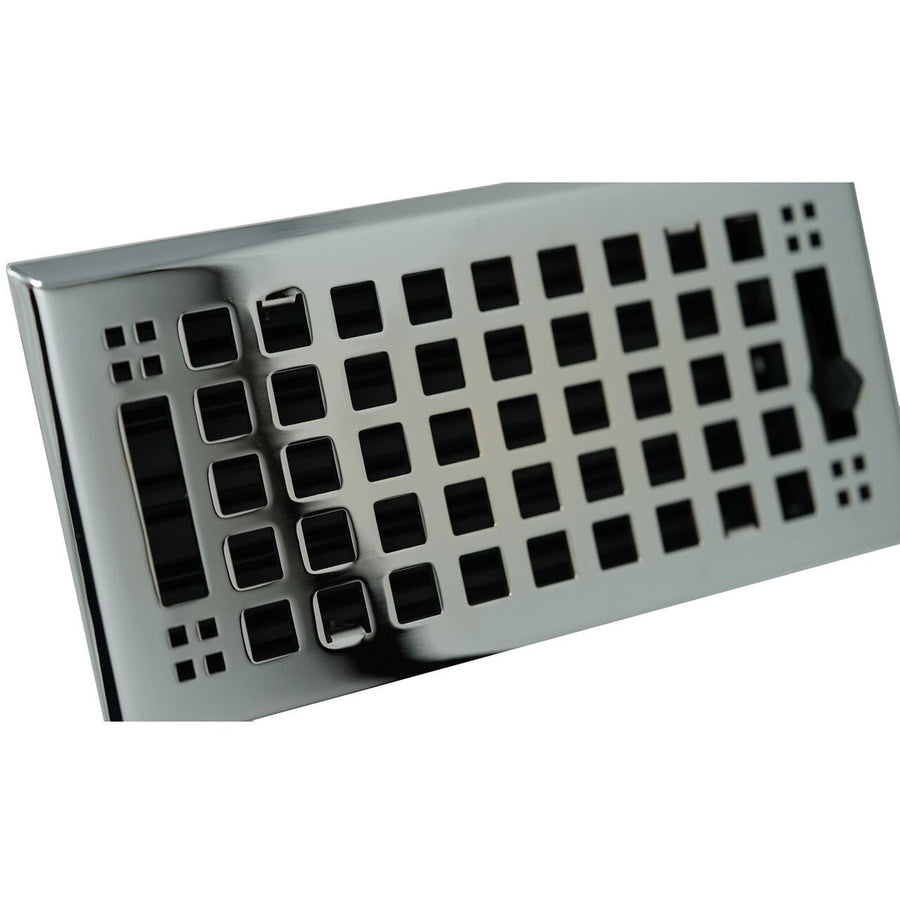 Madelyn Carter Artisan Polished Chrome Wall and Floor Vent Cover Vent Cover Kay Hardware - VCU 4 x 12 (Overall: 5.25 x 13.5) Polished Chrome