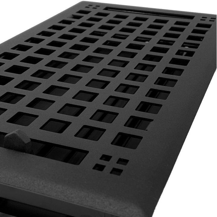 Madelyn Carter Artisan Steel Wall and Floor Vent Covers Vent Cover Kay Hardware - VCU 2 x 12 (Overall: 3.625 x 13.375) Black