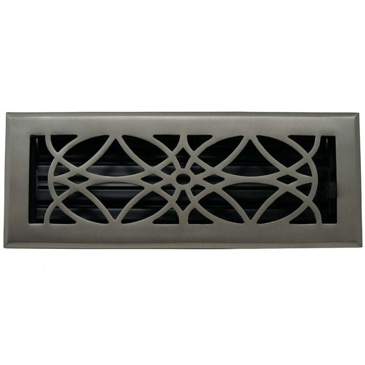 Madelyn Carter Cast Brass Empire Floor and Wall Vent Covers Vent Cover Kay Hardware - VCU 2 x 10 (Overall: 3.75 x 11.5) Brushed Nickel