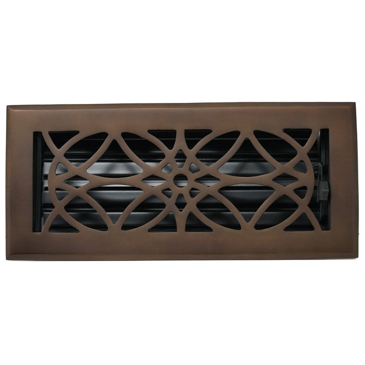 Madelyn Carter Cast Brass Empire Floor and Wall Vent Covers Vent Cover Kay Hardware - VCU 2 x 10 (Overall: 3.75 x 11.5) Oil Rubbed Bronze