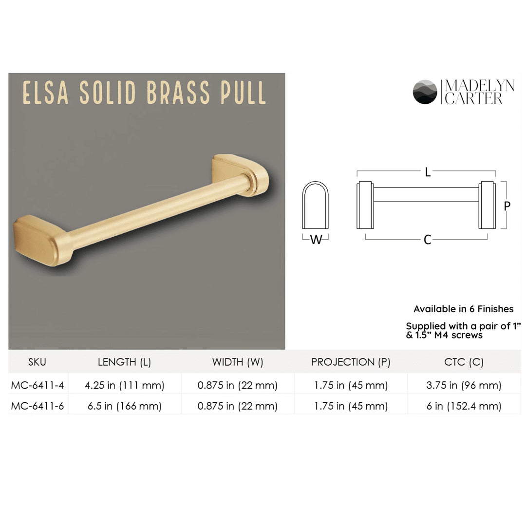 Elsa Solid Brass Drawer Pull Cabinet Hardware Kay Hardware - VCU