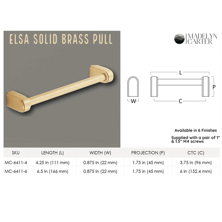 Elsa Solid Brass Drawer Pull Cabinet Hardware Kay Hardware - VCU