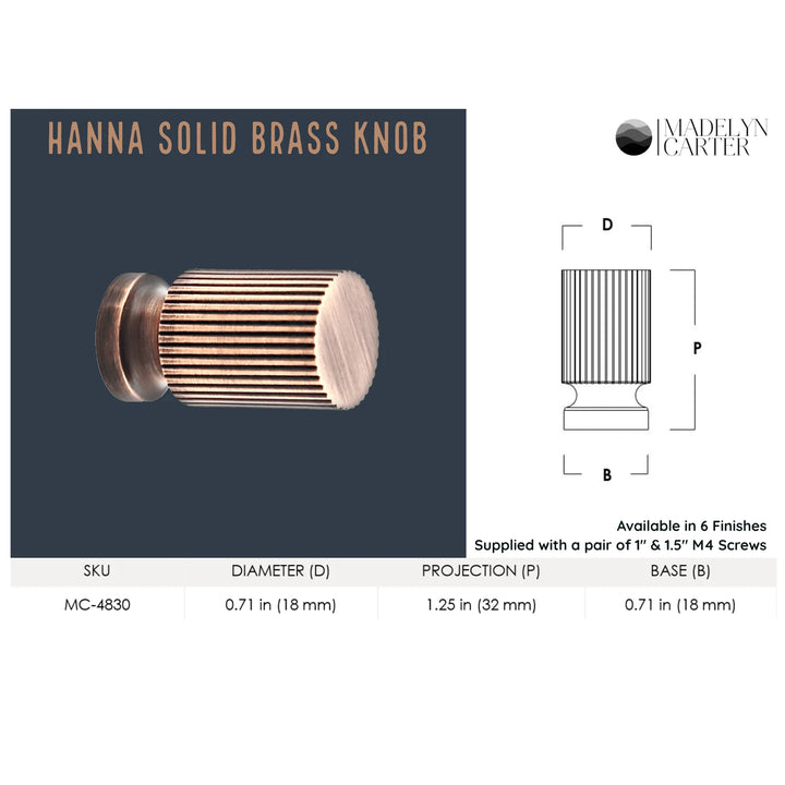 Hanna Solid Brass Button Knob Cabinet Hardware Kay Hardware - VCU