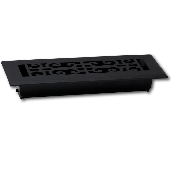 Madelyn Carter Cast Aluminum Baroque Floor and Wall Vent Covers Vent Cover Kay Hardware - VCU 2 x 10 (3.75 x 11.5 Face) Black
