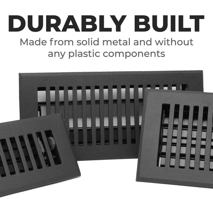 Madelyn Carter Black Contemporary Floor - Wall Vent Covers (Cast Aluminum) Vent Cover Kay Hardware - VCU