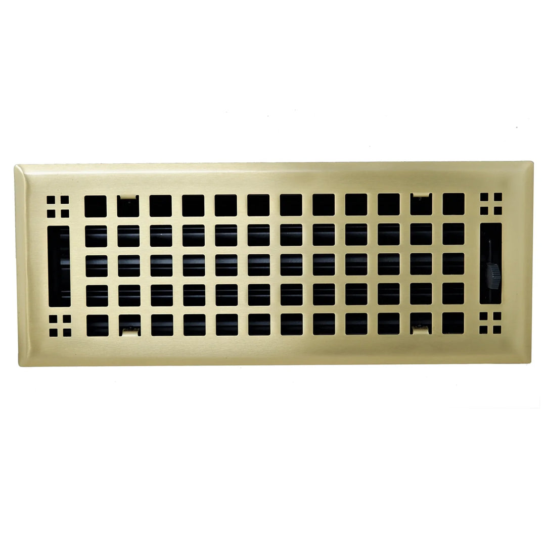Madelyn Carter Artisan Steel Wall and Floor Vent Covers Vent Cover Kay Hardware - VCU 2 x 10 (Overall: 3.625 x 11.375) Brushed Brass