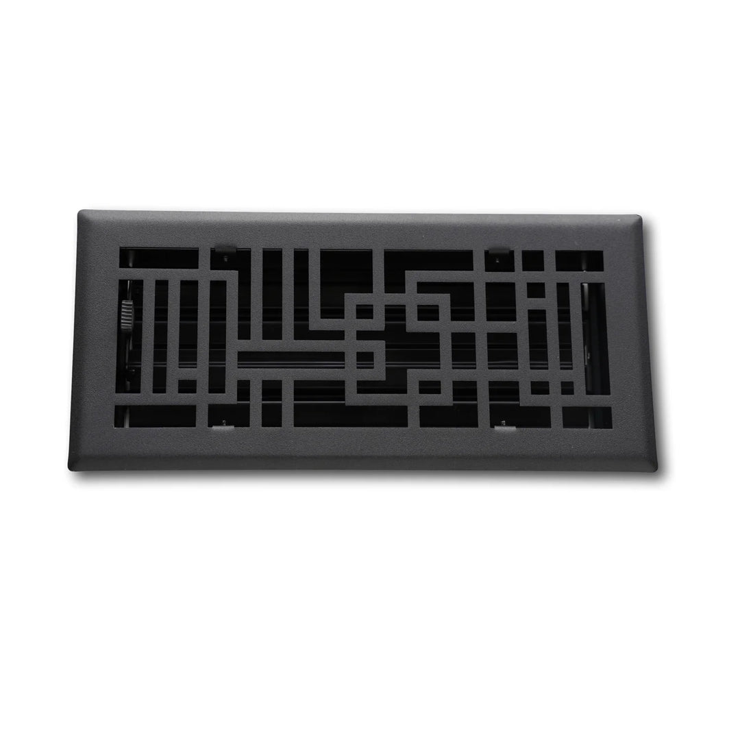Capitman - Art Deco Steel Vent Covers Vent Cover Kay Hardware - VCU 2 x 10 (Overall: 3.625 x 11.375) Black