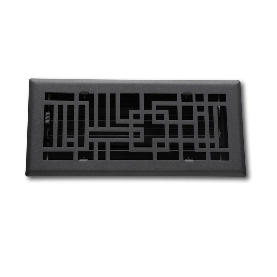Capitman - Art Deco Steel Vent Covers Vent Cover Kay Hardware - VCU 2 x 10 (Overall: 3.625 x 11.375) Black
